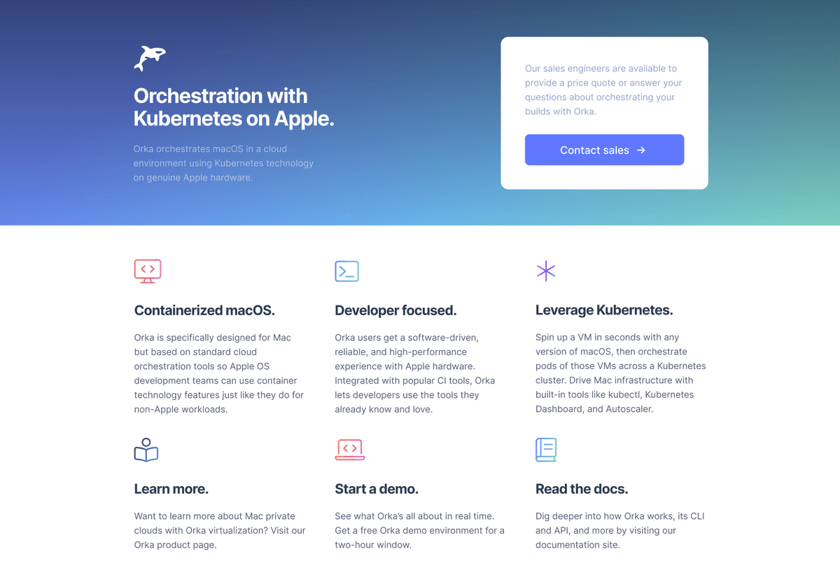 Landing page design used as an example for component breakdown