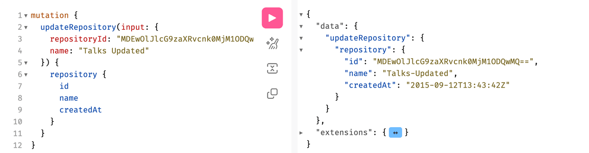 GraphQL mutation modifying data through the GitHub API